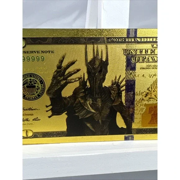 14 PCS Gold Foil $100 Lord of the Rings Collectible Dollar Bill Banknote Set COA
